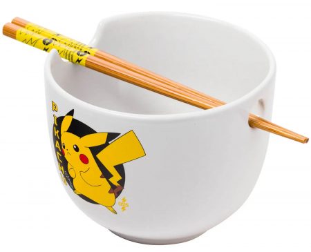 Bol de ceramica con palillos chinos de Pikachu