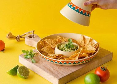 plato para nachos en forma de sombrero mexicano